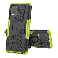 Funda Bumper Silicona y Plastico Mate Carcasa con Soporte JX2 para Realme 8i Verde