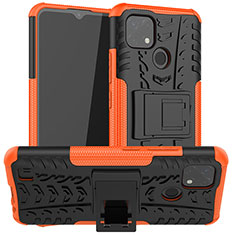 Funda Bumper Silicona y Plastico Mate Carcasa con Soporte JX2 para Realme C11 (2021) Naranja