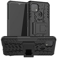 Funda Bumper Silicona y Plastico Mate Carcasa con Soporte JX2 para Realme C11 (2021) Negro