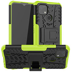 Funda Bumper Silicona y Plastico Mate Carcasa con Soporte JX2 para Realme C11 (2021) Verde