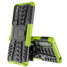 Funda Bumper Silicona y Plastico Mate Carcasa con Soporte JX2 para Sony Xperia 10 III Lite Verde