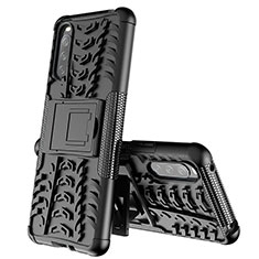 Funda Bumper Silicona y Plastico Mate Carcasa con Soporte JX2 para Sony Xperia 10 III SOG04 Negro