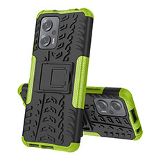 Funda Bumper Silicona y Plastico Mate Carcasa con Soporte JX2 para Xiaomi Redmi Note 12T Pro 5G Verde