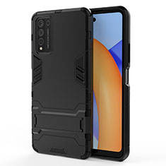 Funda Bumper Silicona y Plastico Mate Carcasa con Soporte KC1 para Huawei Honor 10X Lite Negro