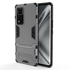 Funda Bumper Silicona y Plastico Mate Carcasa con Soporte KC1 para Huawei Honor V40 5G Gris