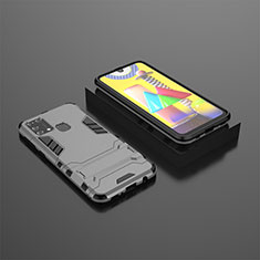 Funda Bumper Silicona y Plastico Mate Carcasa con Soporte KC1 para Samsung Galaxy M31 Prime Edition Gris