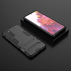 Funda Bumper Silicona y Plastico Mate Carcasa con Soporte KC1 para Samsung Galaxy S20 Lite 5G Negro