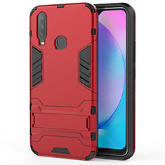 Funda Bumper Silicona y Plastico Mate Carcasa con Soporte KC1 para Vivo Y11 Rojo