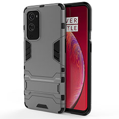 Funda Bumper Silicona y Plastico Mate Carcasa con Soporte KC2 para OnePlus 9 Pro 5G Gris