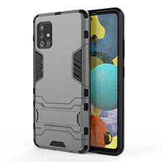 Funda Bumper Silicona y Plastico Mate Carcasa con Soporte KC2 para Samsung Galaxy A51 4G Gris