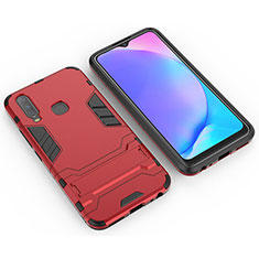 Funda Bumper Silicona y Plastico Mate Carcasa con Soporte KC2 para Vivo Y11 Rojo