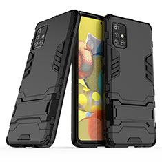 Funda Bumper Silicona y Plastico Mate Carcasa con Soporte KC3 para Samsung Galaxy M40S Negro