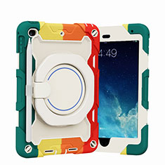 Funda Bumper Silicona y Plastico Mate Carcasa con Soporte L02 para Apple iPad Mini 4 Rojo
