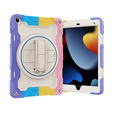 Funda Bumper Silicona y Plastico Mate Carcasa con Soporte L03 para Apple iPad 10.2 (2021) Morado