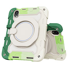 Funda Bumper Silicona y Plastico Mate Carcasa con Soporte L03 para Apple iPad Mini 6 Verde