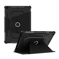 Funda Bumper Silicona y Plastico Mate Carcasa con Soporte L04 para Apple iPad 10.2 (2020) Negro