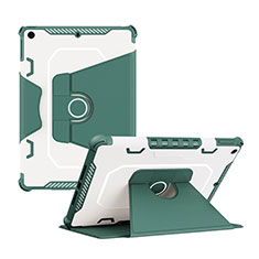 Funda Bumper Silicona y Plastico Mate Carcasa con Soporte L04 para Apple iPad 10.2 (2021) Verde