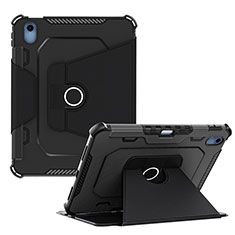 Funda Bumper Silicona y Plastico Mate Carcasa con Soporte L04 para Apple iPad 10.9 (2022) Negro