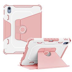 Funda Bumper Silicona y Plastico Mate Carcasa con Soporte L04 para Apple iPad 10.9 (2022) Rosa