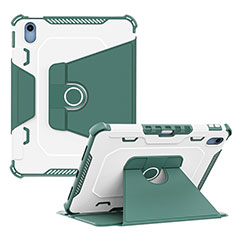 Funda Bumper Silicona y Plastico Mate Carcasa con Soporte L04 para Apple iPad 10.9 (2022) Verde