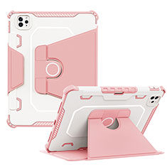 Funda Bumper Silicona y Plastico Mate Carcasa con Soporte L04 para Apple iPad Pro 11 (2021) Rosa