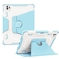 Funda Bumper Silicona y Plastico Mate Carcasa con Soporte L04 para Apple iPad Pro 11 (2022) Azul