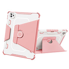 Funda Bumper Silicona y Plastico Mate Carcasa con Soporte L05 para Apple iPad Pro 11 (2020) Rosa