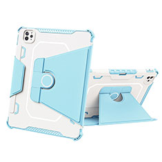 Funda Bumper Silicona y Plastico Mate Carcasa con Soporte L05 para Apple iPad Pro 11 (2021) Azul