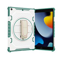 Funda Bumper Silicona y Plastico Mate Carcasa con Soporte L06 para Apple iPad 10.2 (2019) Verde