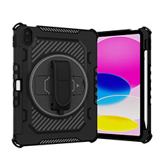 Funda Bumper Silicona y Plastico Mate Carcasa con Soporte L06 para Apple iPad 10.9 (2022) Negro