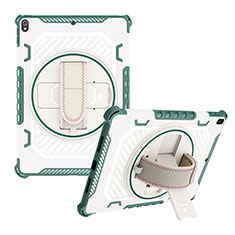 Funda Bumper Silicona y Plastico Mate Carcasa con Soporte L06 para Apple iPad Air 3 Verde