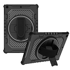 Funda Bumper Silicona y Plastico Mate Carcasa con Soporte L07 para Apple iPad 10.2 (2019) Negro