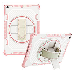 Funda Bumper Silicona y Plastico Mate Carcasa con Soporte L07 para Apple iPad 10.2 (2020) Oro Rosa