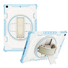 Funda Bumper Silicona y Plastico Mate Carcasa con Soporte L07 para Apple iPad 10.2 (2021) Azul