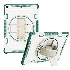 Funda Bumper Silicona y Plastico Mate Carcasa con Soporte L07 para Apple iPad 10.2 (2021) Verde