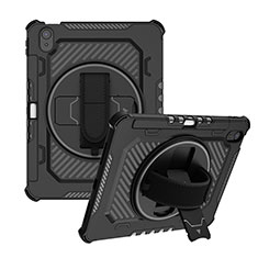 Funda Bumper Silicona y Plastico Mate Carcasa con Soporte L07 para Apple iPad 10.9 (2022) Negro