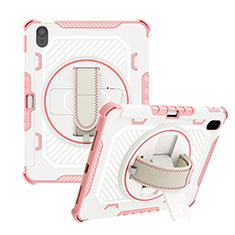 Funda Bumper Silicona y Plastico Mate Carcasa con Soporte L07 para Apple iPad 10.9 (2022) Oro Rosa