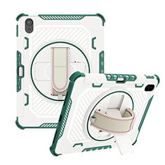 Funda Bumper Silicona y Plastico Mate Carcasa con Soporte L07 para Apple iPad 10.9 (2022) Verde