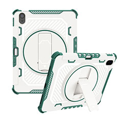 Funda Bumper Silicona y Plastico Mate Carcasa con Soporte L08 para Apple iPad 10.9 (2022) Verde