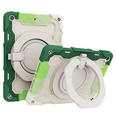 Funda Bumper Silicona y Plastico Mate Carcasa con Soporte L10 para Apple iPad 10.2 (2020) Verde