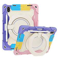 Funda Bumper Silicona y Plastico Mate Carcasa con Soporte L10 para Apple iPad 10.9 (2022) Morado