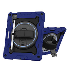 Funda Bumper Silicona y Plastico Mate Carcasa con Soporte L10 para Apple iPad Pro 11 (2020) Azul