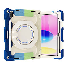 Funda Bumper Silicona y Plastico Mate Carcasa con Soporte L11 para Apple iPad 10.9 (2022) Azul Cielo