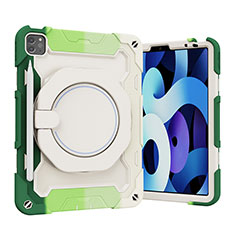 Funda Bumper Silicona y Plastico Mate Carcasa con Soporte L13 para Apple iPad Pro 11 (2020) Verde