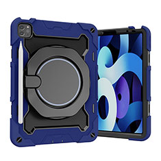 Funda Bumper Silicona y Plastico Mate Carcasa con Soporte L13 para Apple iPad Pro 11 (2021) Azul