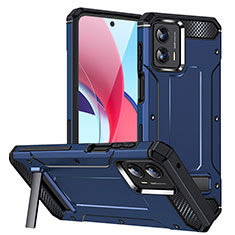 Funda Bumper Silicona y Plastico Mate Carcasa con Soporte MQ1 para Motorola Moto G 5G (2023) Azul