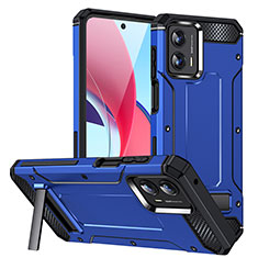 Funda Bumper Silicona y Plastico Mate Carcasa con Soporte MQ1 para Motorola Moto G 5G (2023) Azul Real