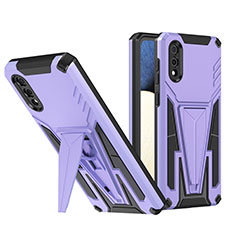 Funda Bumper Silicona y Plastico Mate Carcasa con Soporte MQ1 para Samsung Galaxy A02 Morado