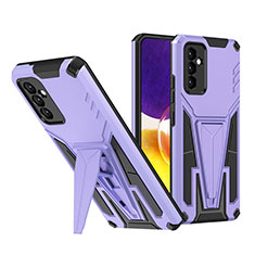 Funda Bumper Silicona y Plastico Mate Carcasa con Soporte MQ1 para Samsung Galaxy A24 4G Morado