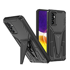 Funda Bumper Silicona y Plastico Mate Carcasa con Soporte MQ1 para Samsung Galaxy A24 4G Negro